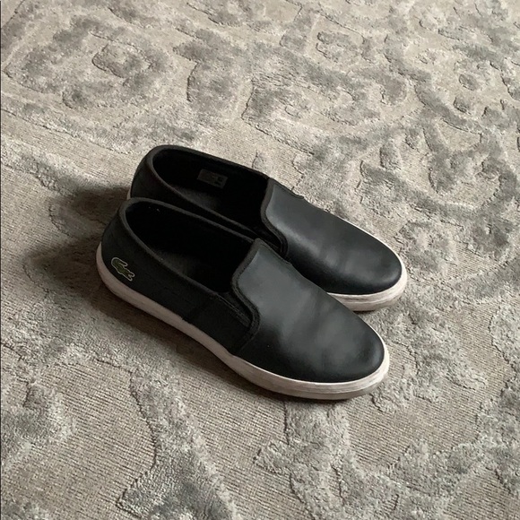 Lacoste Black Leather Slide on Sneakers - Picture 3 of 3
